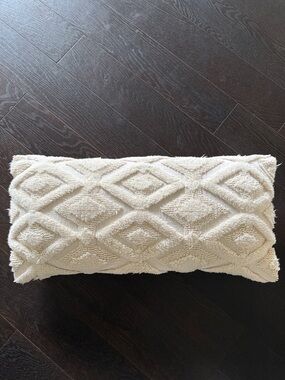 Marshalls Cream Textured Diamond Accent Pillow Cover Only